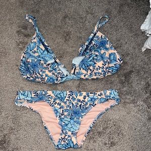 Pink and blue bikini